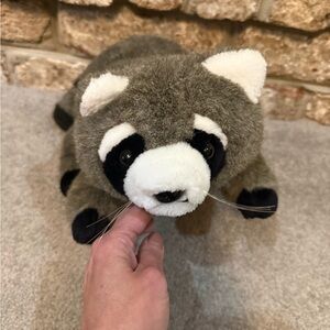 Plush Raccoon puppet - Brown and White